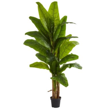 Nearly Natural 7.5' Banana Artificial Potted Tree. View a larger version of this product image.