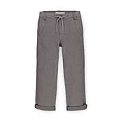 Hope & Henry Boys&#39; Rolled Cuff Pant with Drawstring, Infant, Gray Herringbone, 12-18 Months