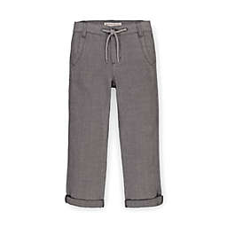 Hope & Henry Boys' Rolled Cuff Pant with Drawstring, Infant, Gray Herringbone, 12-18 Months