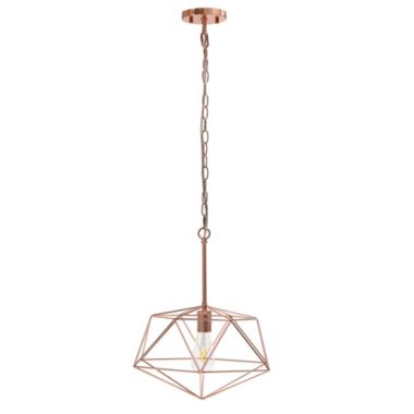Lalia Home 1 Light 16" Modern Metal Wire Paragon Hanging Ceiling Pendant Fixture - Rose Gold. View a larger version of this product image.