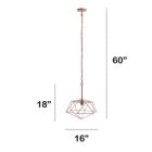 Alternate image 2 for Lalia Home 1 Light 16" Modern Metal Wire Paragon Hanging Ceiling Pendant Fixture - Rose Gold