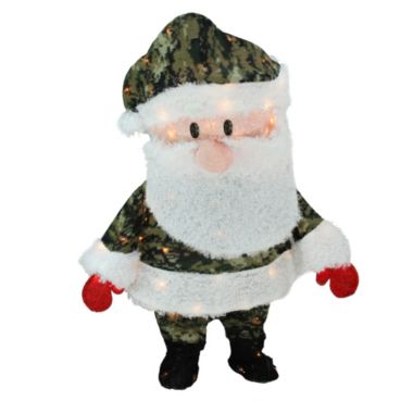 Product Works 32" Pre-Lit Lane Camo Santa Claus Christmas Outdoor Decor - Clear Lights. View a larger version of this product image.