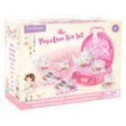 Alternate image 3 for Jewelkeeper Porcelain Tea Set For Little Girls With Pink Picnic Basket, Floral Design, 18