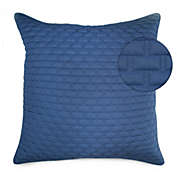 Bedvoyage Rayon Made from Bamboo Quilted Euro Sham, Indigo - Euro