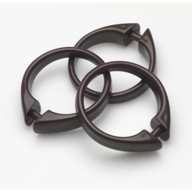 Carnation Home "Snap" Plastic Shower Curtain Hooks in Brown. View a larger version of this product image.