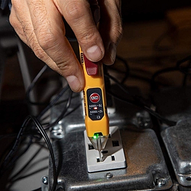 Klein Tools (#NCVT-2P) Non-Contact Voltage Tester, Dual Range, 12V-1000V AC. View a larger version of this product image.