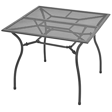 vidaXL Patio Table 35.4"x35.4"x28.3" Steel Mesh. View a larger version of this product image.