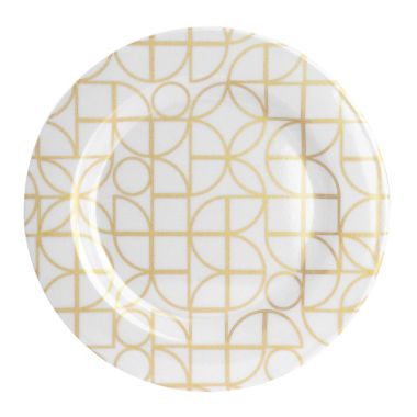 Laurie Gates California Designs Summer Bloom 12 Piece Melamine Dinnerware Set in Gold. View a larger version of this product image.
