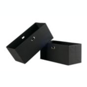 Winsome Torino 2-Pc Set Folding Fabric Baskets Black