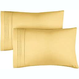 CGK Unlimited Soft Microfiber Pillowcase Set of 2 - King - Yellow