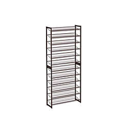 BreeBe Large Shoe Rack Bronze with 12 Shelves