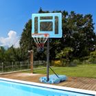 Alternate image 3 for Soozier Poolside Basketball Hoop Stand, 36.5"-48.5" Height Adjustable Portable Hoop System w/ Clear Backboard & Fillable Base for Adults & Kids, Blue