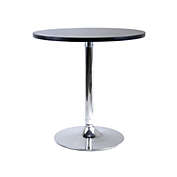 Contemporary Home Living 29.5" Black Round Spectrum Dining Table with Metal Leg