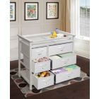 Alternate image 1 for Badger Basket Co. Modern Baby Changing Table with Six Baskets - White