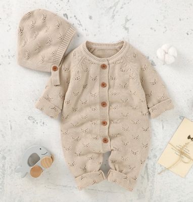 Laurenza&#39;s Baby Girls Oatmeal Knit Romper Set