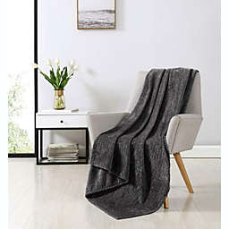 Kate Aurora Ultra Soft & Plush Herringbone Fleece Throw Blanket Covers - Gray Color