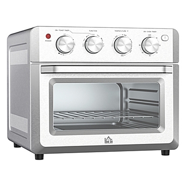 HOMCOM 7-in-1 Toaster Oven, 21 Qt 4-Slice Convection Oven with Warm, Broil, Toast, Bake Air Fryer Setting 60min Timer, Adjustable Thermostat, 3 Crust Shades, and 4 Accessories 1550W for Countertop. View a larger version of this product image.