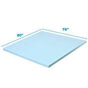 Costway-CA 4 Inch Gel Injection Memory Foam Mattress Top Ventilated Mattress Double Bed-King Size