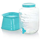 Alternate image 2 for Gibson Home Chiara 2 Gallon Glass Mason Jar Dispenser with Metal Lid and Base in Blue