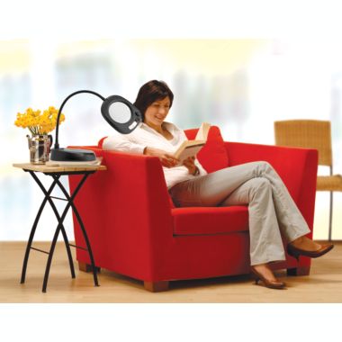 Daylight 5" LED Magnifier Floor Lamp - UN1081 - 4 Diopter Magnification - Versatile Floor and Table Lamp. View a larger version of this product image.