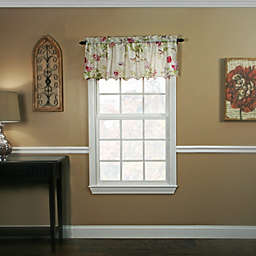 Ellis Curtain Balmoral High Quality Room Darkening Solid Color floral print fabric Window Valance - 48 x15