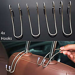 Kitcheniva 4-Pieces Lot Car Seat Hooks Headrest Front Back Coat Purse Clothes Hanger Holder
