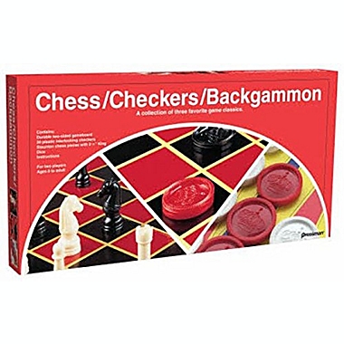 Pressman - Checkers, Chess, Backgammon - 3 Games in One. View a larger version of this product image.