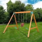 Alternate image 2 for Garden Elements True Form Plastic Outdoor Toddler Swing Attachment For Playgrounds And Swingsets (Red)