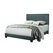 Homeroots Bed & Bath  Contemporary Gray Upholstered King Size Bed