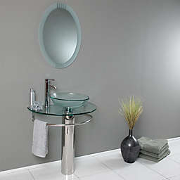 Fresca Attrazione 30 Modern Glass Bathroom Vanity w/ Frosted Edge Mirror