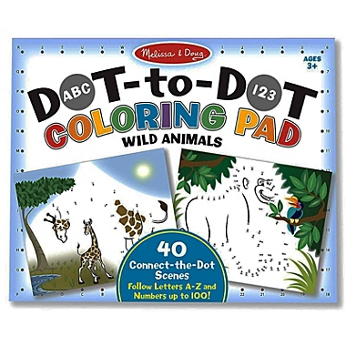 Melissa And Doug Dot To Dot Wild Animals Coloring Pad. View a larger version of this product image.
