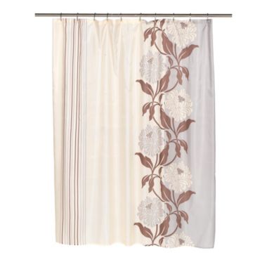 Carnation Home Fashions "Chelsea" Fabric Shower Curtain - Brown 70" x 96". View a larger version of this product image.