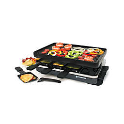 Swissmar - Raclette-8 Person Classic Raclette Part Grill With Reversible Cast Iron Grill Plate