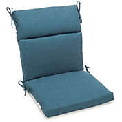Blazing Needles 22-inch by 45-inch Spun Polyester Outdoor Squared Seat/Back Chair Cushion - Sea Blue