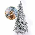 Alternate image 0 for Garden Elements 7.5' Snow Steamboat Snowy Pine Christmas Tree, 700 Clear Lights, 1216 Tips