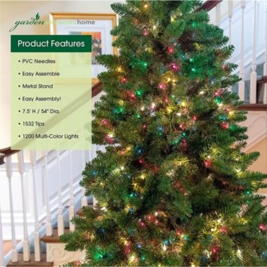 Garden Elements 7.5' Penn Spruce Christmas Tree- 1200 Multi-Colored Lights. View a larger version of this product image.