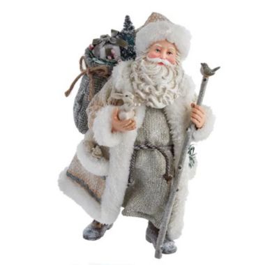 Fabriche Snowy Woods Santa Figurine 10.5 Inch FA0147. View a larger version of this product image.