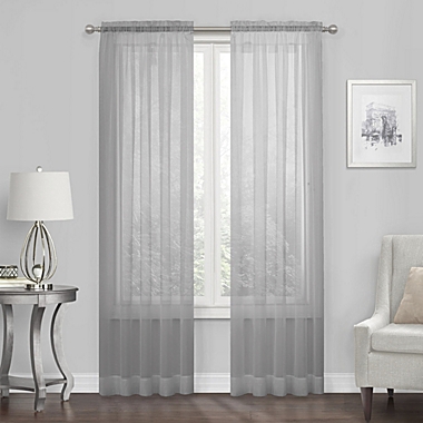 Kate Aurora Living 4-Pack High End Luxe Rod Pocket Sheer Voile Window Curtain Set - Gray. View a larger version of this product image.