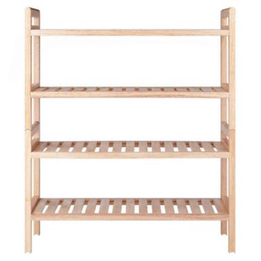 Winsome Mercury Entryway Mudroom Solid Wood 2 Piece Stackable Shoe Rack Set - Natural. View a larger version of this product image.