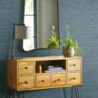 Alternate image 1 for Roommates Decor Modern Faux Grasscloth Peel & Stick Wallpaper - Navy