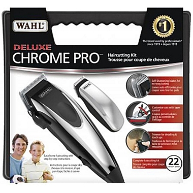 WAHL - Set of 22 Pieces, Hair Trimmer With Finishing Trimmer, Chrome. View a larger version of this product image.