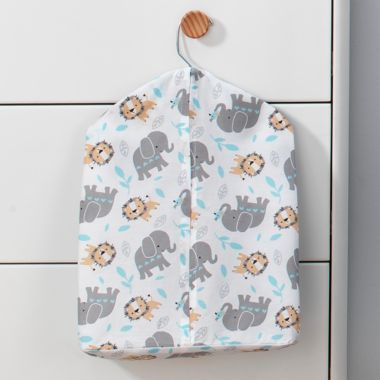 Bedtime Originals Jungle Fun Gray/Blue Elephant and Lion Diaper Stacker. View a larger version of this product image.