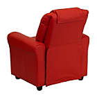 Alternate image 3 for Flash Furniture Contemporary Red Vinyl Kids Recliner With Cup Holder And Headrest - Red Vinyl