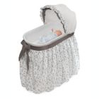 Alternate image 2 for Badger Basket Co. Wishes Oval Bassinet - Full Length Skirt - Gray/Leaf