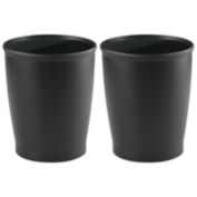 mDesign Modern Plastic Round Small Trash Can Wastebasket, 2 Pack