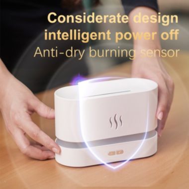 HOMEFISH Aroma Diffuser Flame Light Mist Humidifier Aromatherapy Diffuser With Waterless Auto-Off Protection For Spa Home Yoga Office - (White). View a larger version of this product image.