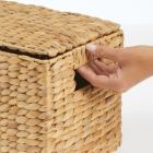 Alternate image 3 for mDesign Woven Hyacinth Home Storage Basket with Lid, Set of 3 - White Wash