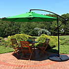Alternate image 1 for Sunnydaze Offset Outdoor Patio Umbrella with Crank - 9-Foot - Emerald