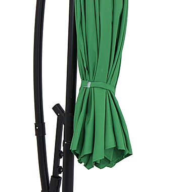 Sunnydaze Offset Outdoor Patio Umbrella with Crank - 9-Foot - Emerald. View a larger version of this product image.