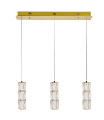 Elegant Lighting Polaris LED light gold Pendant Clear Royal Cut Crystal